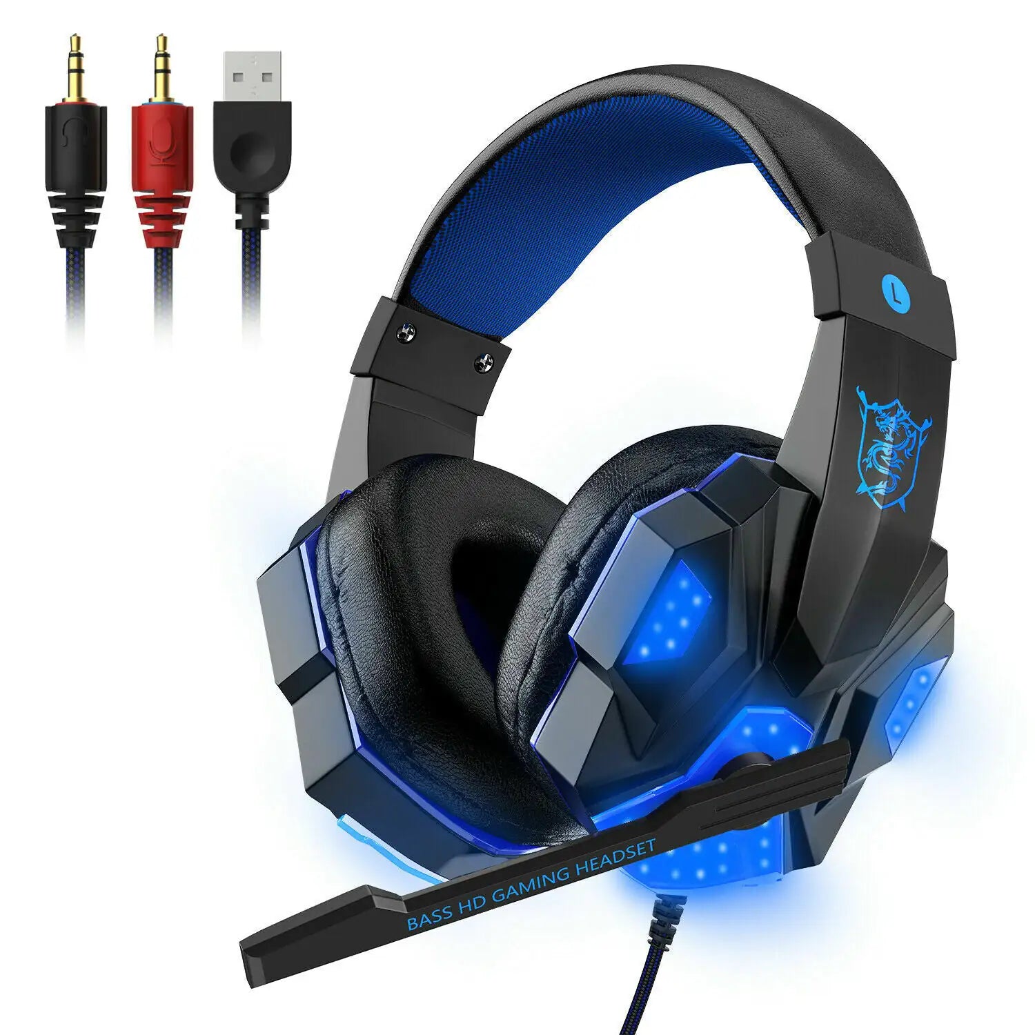 LED Gaming Headset — Surround Sound with Boom Mic
