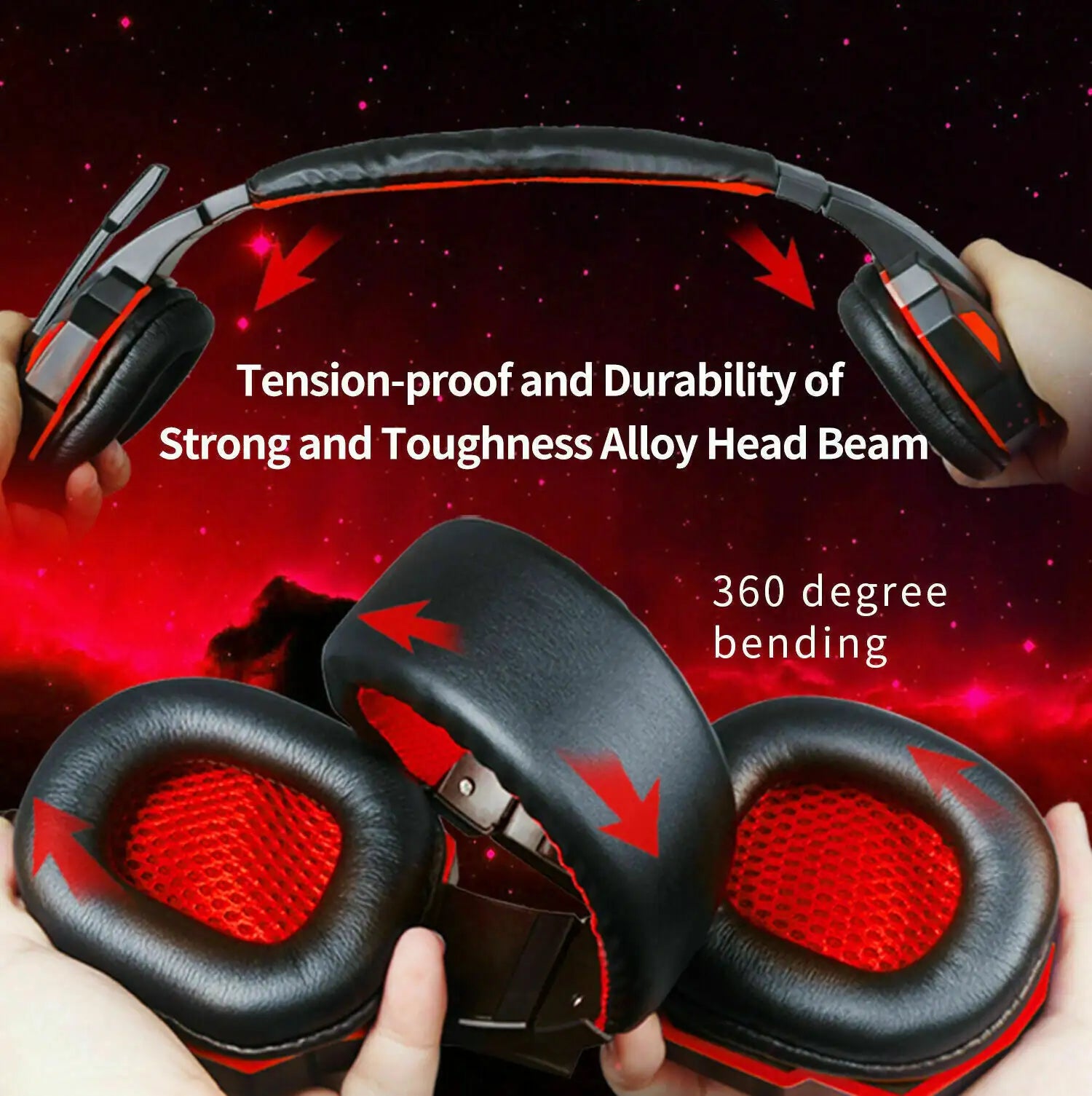 LED Gaming Headset — Surround Sound with Boom Mic