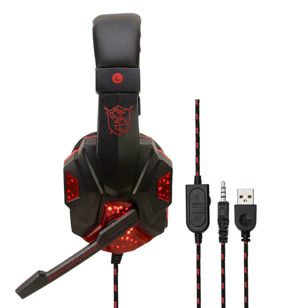 LED Gaming Headset — Surround Sound with Boom Mic